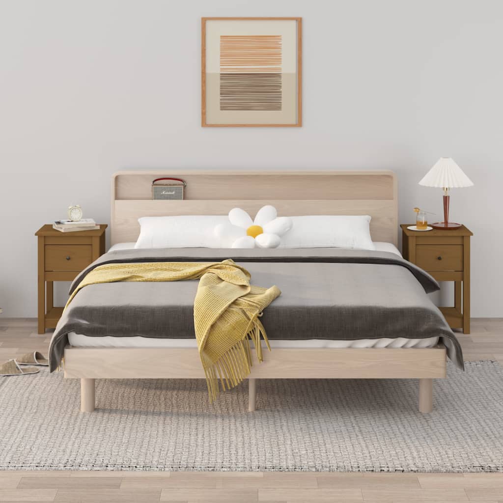 Tables de chevet 2 pcs Marron miel 40x35x61,5 cm Pin solide - XIOS