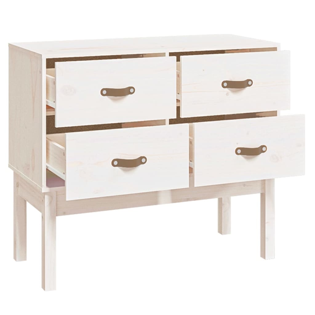 Armoire console Blanc 90x40x78 cm Bois de pin solide - XIOS