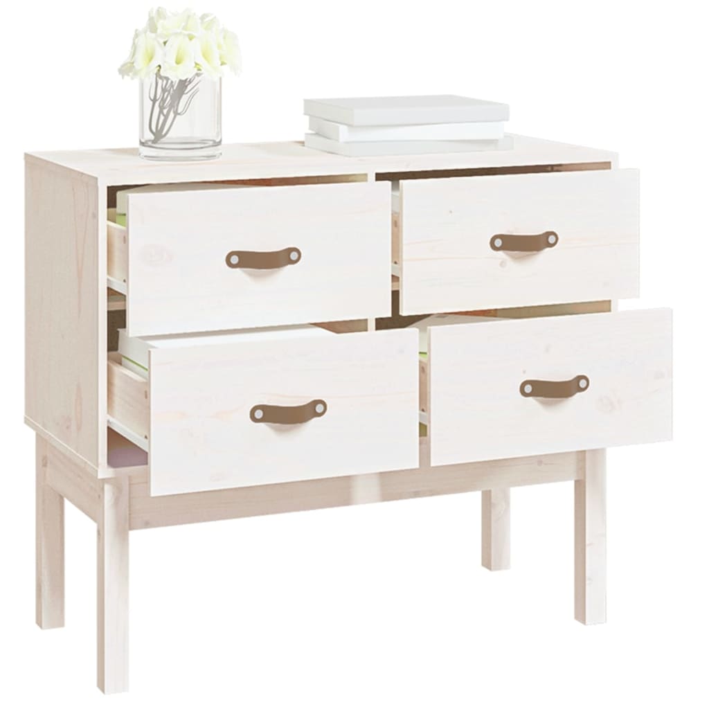Armoire console Blanc 90x40x78 cm Bois de pin solide - XIOS