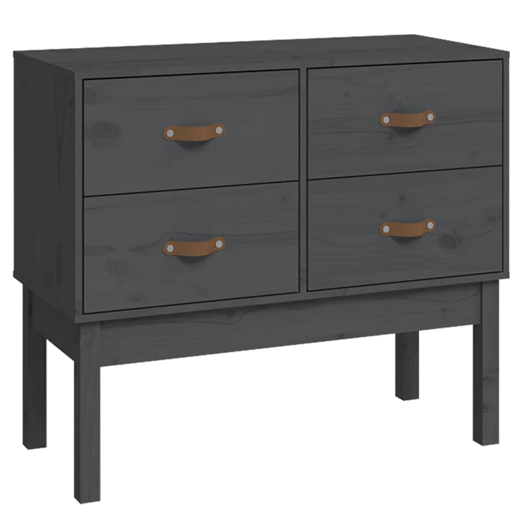 Armoire console Gris 90x40x78 cm Bois de pin solide - XIOS