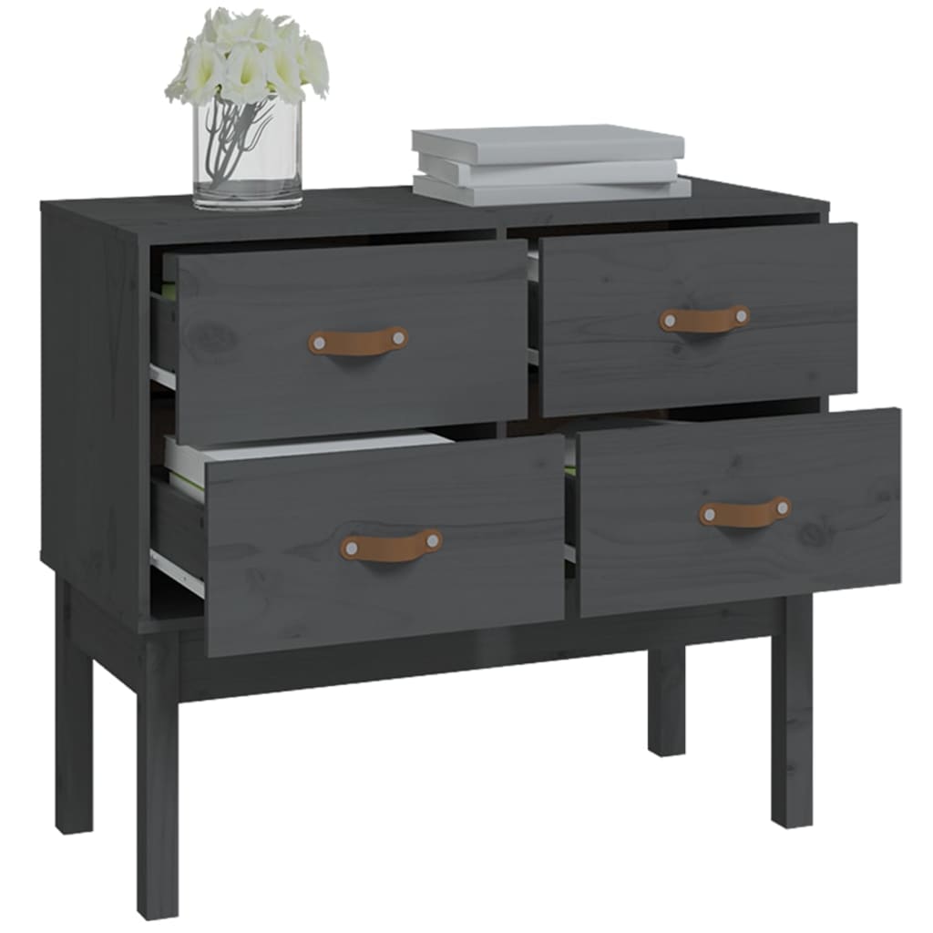 Armoire console Gris 90x40x78 cm Bois de pin solide - XIOS