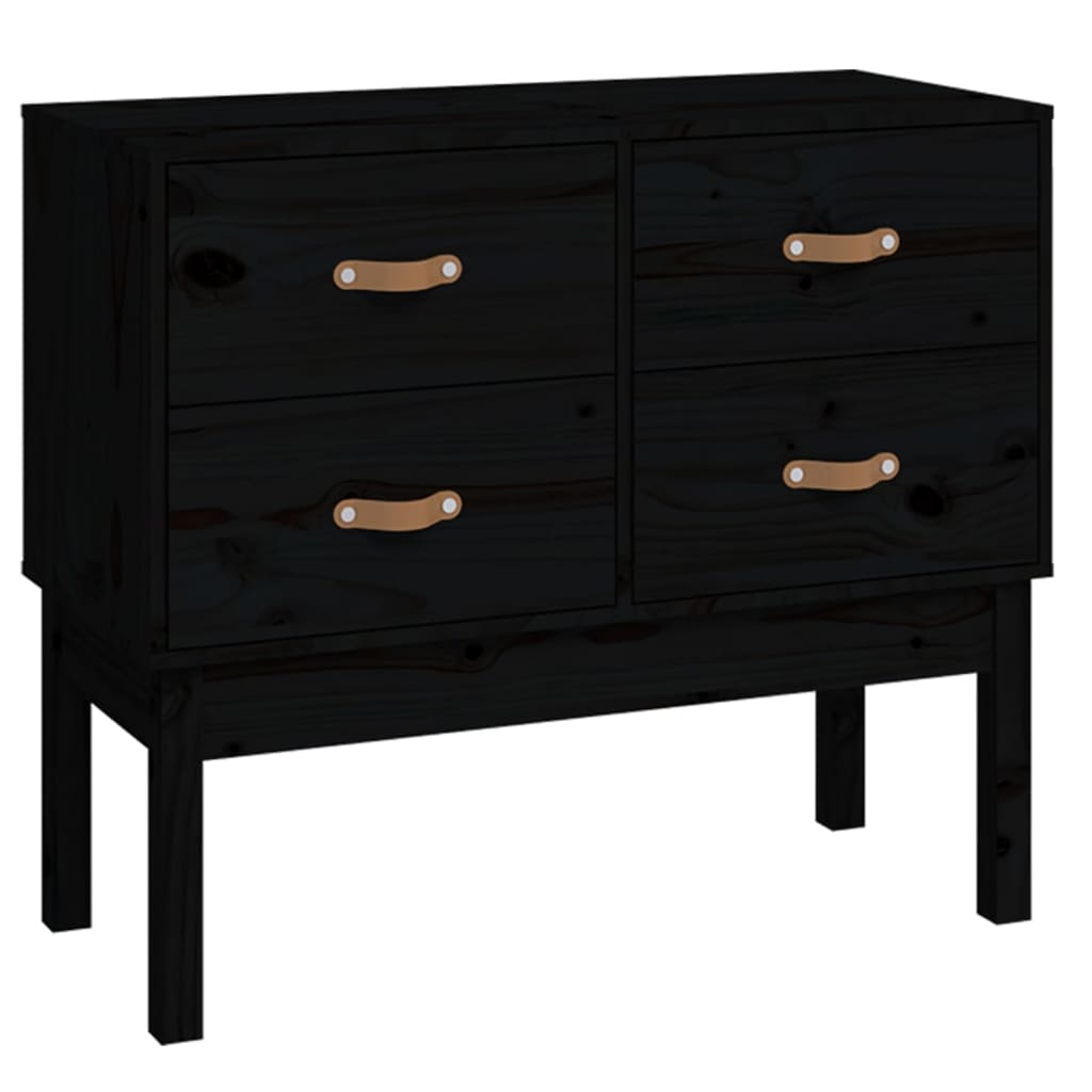 Armoire console Noir 90x40x78 cm Bois de pin solide - XIOS