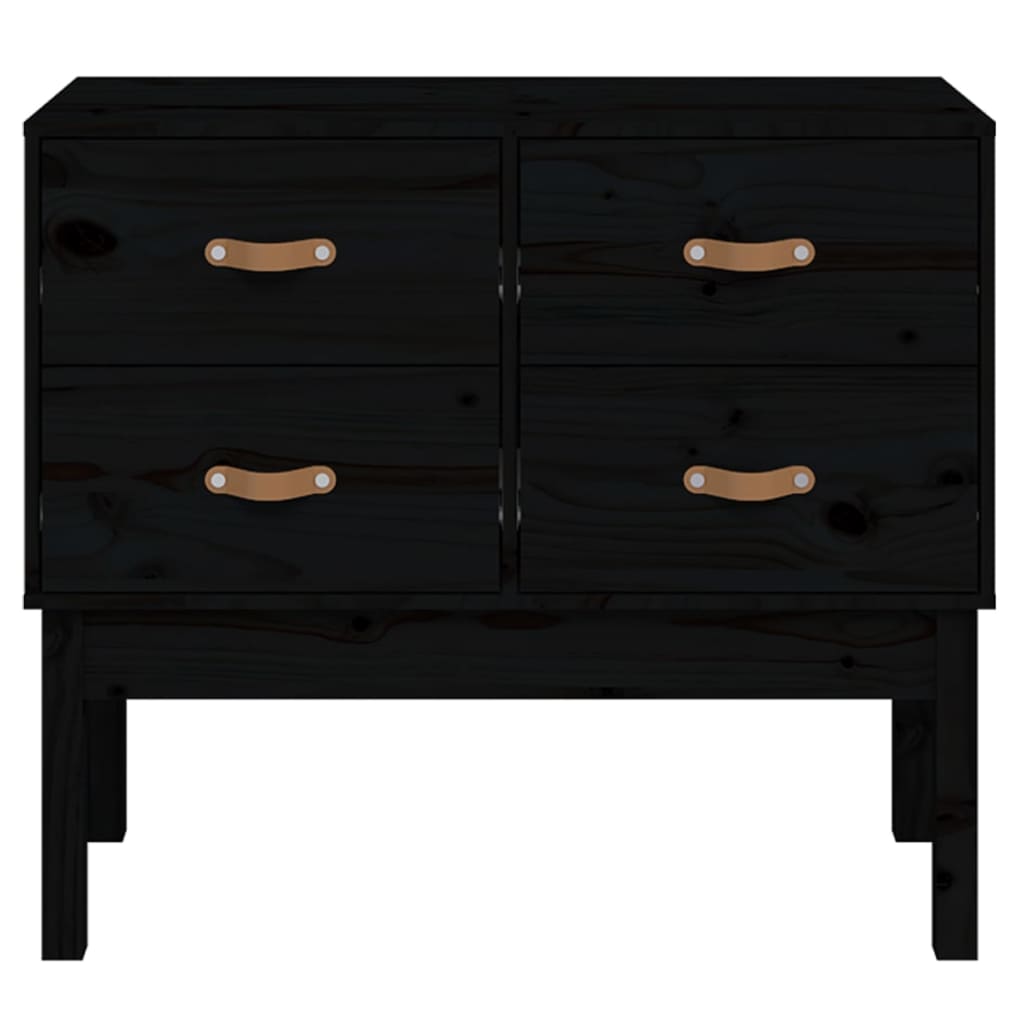 Armoire console Noir 90x40x78 cm Bois de pin solide - XIOS