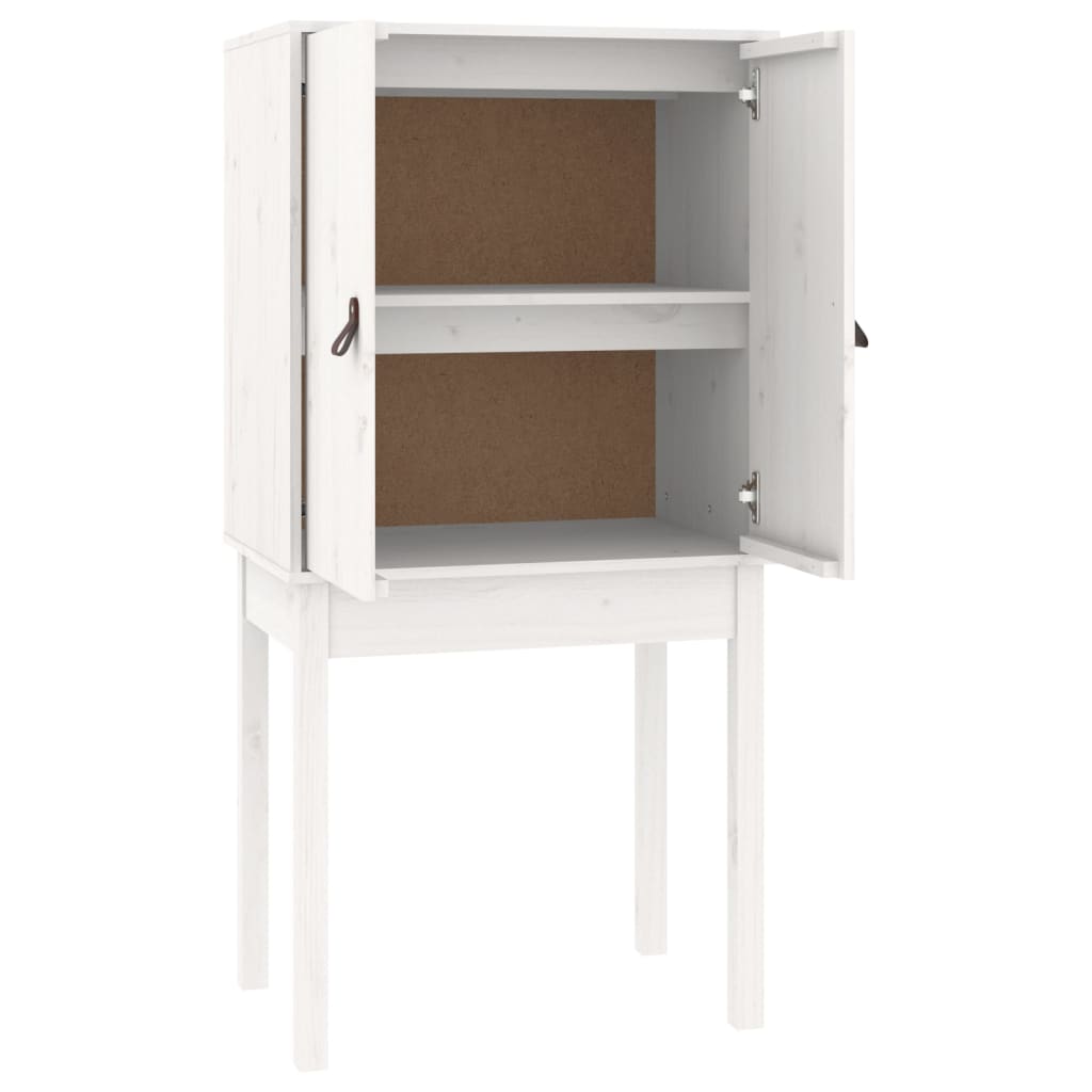Buffet haut Blanc 60x40x120 cm Bois massif de pin - XIOS