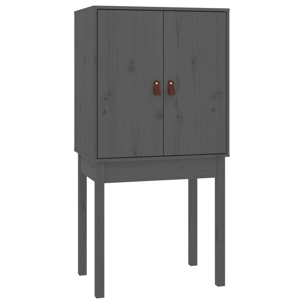 Buffet haut Gris 60x40x120 cm Bois massif de pin - XIOS