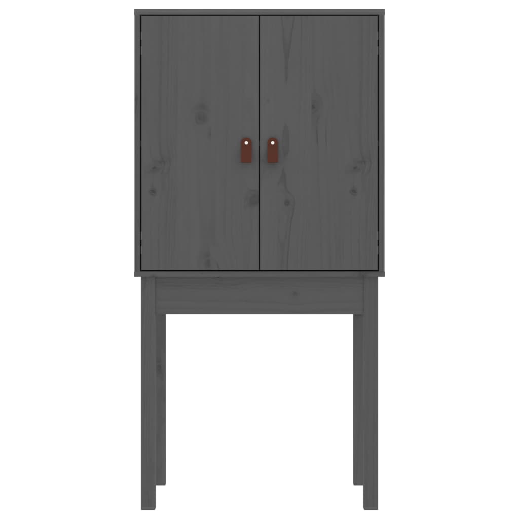 Buffet haut Gris 60x40x120 cm Bois massif de pin - XIOS