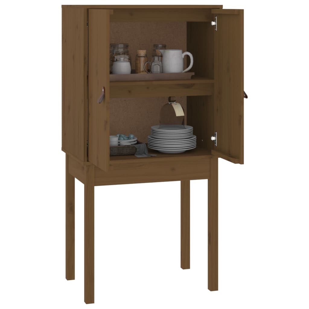 Buffet haut Marron miel 60x40x120 cm Bois massif de pin - XIOS