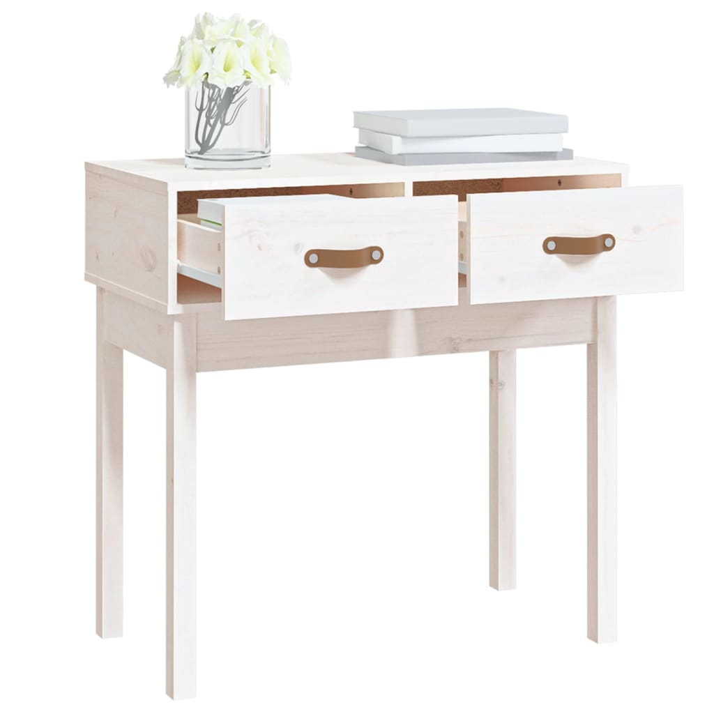 Table console Blanc 76,5x40x75 cm Bois massif de pin - XIOS