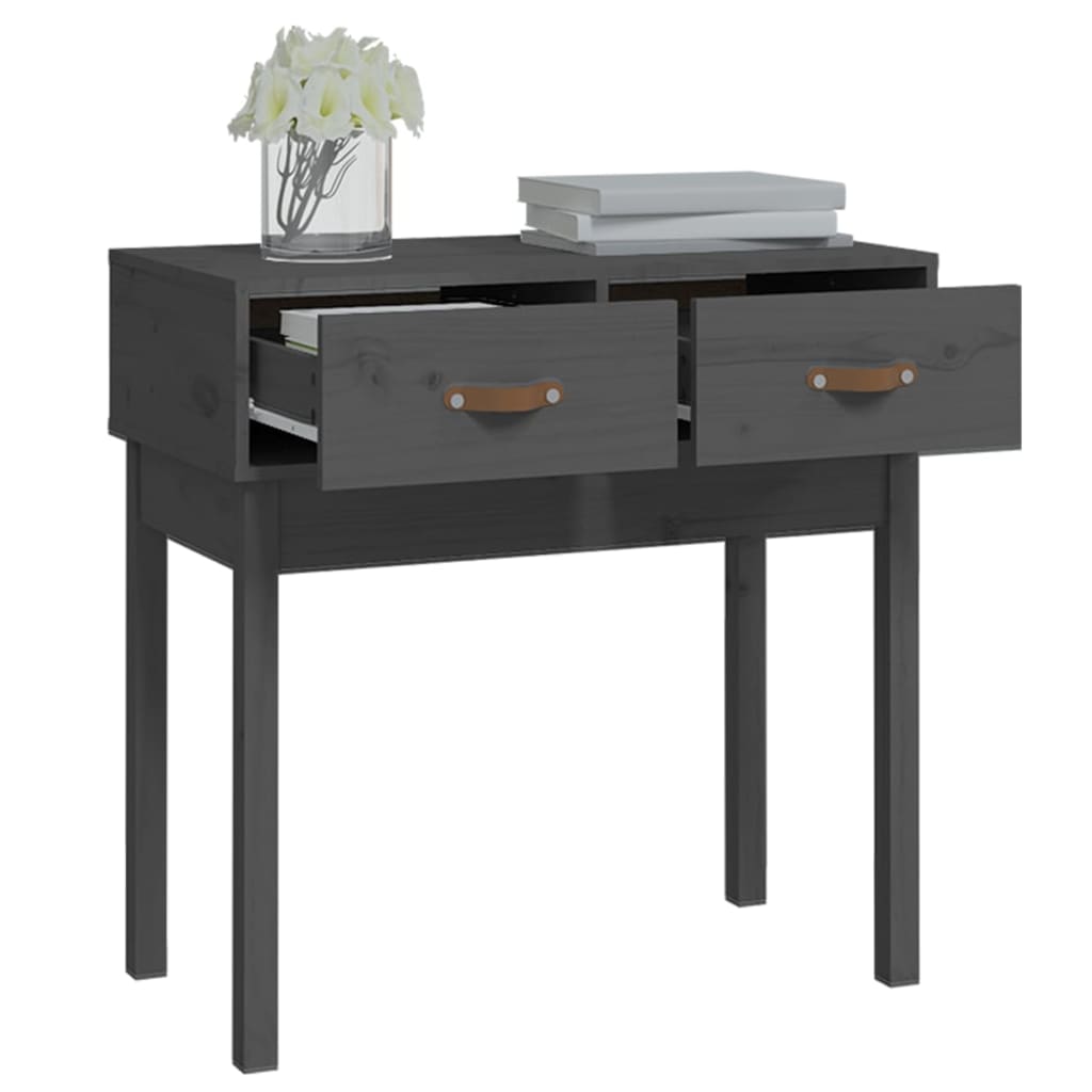 Table console Gris 76,5x40x75 cm Bois massif de pin - XIOS