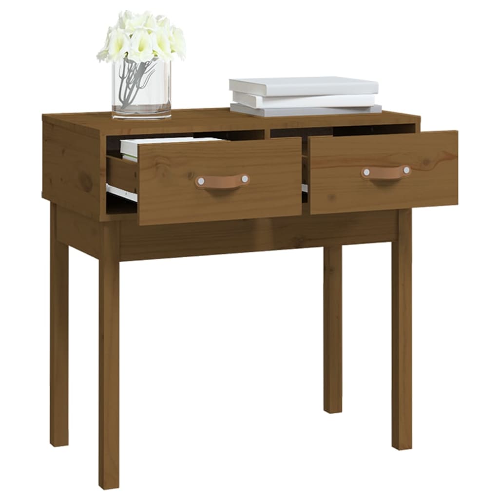 Table console Marron miel 76,5x40x75 cm Bois massif de pin - XIOS