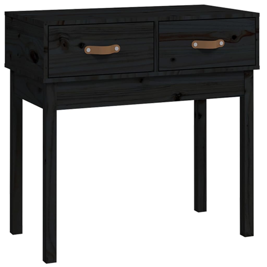 Table console Noir 76,5x40x75 cm Bois massif de pin - XIOS