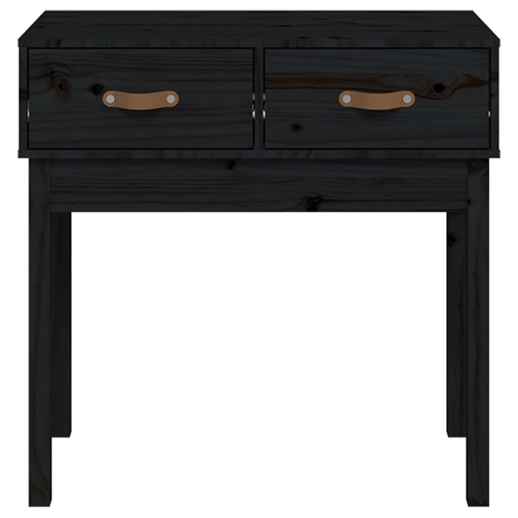 Table console Noir 76,5x40x75 cm Bois massif de pin - XIOS