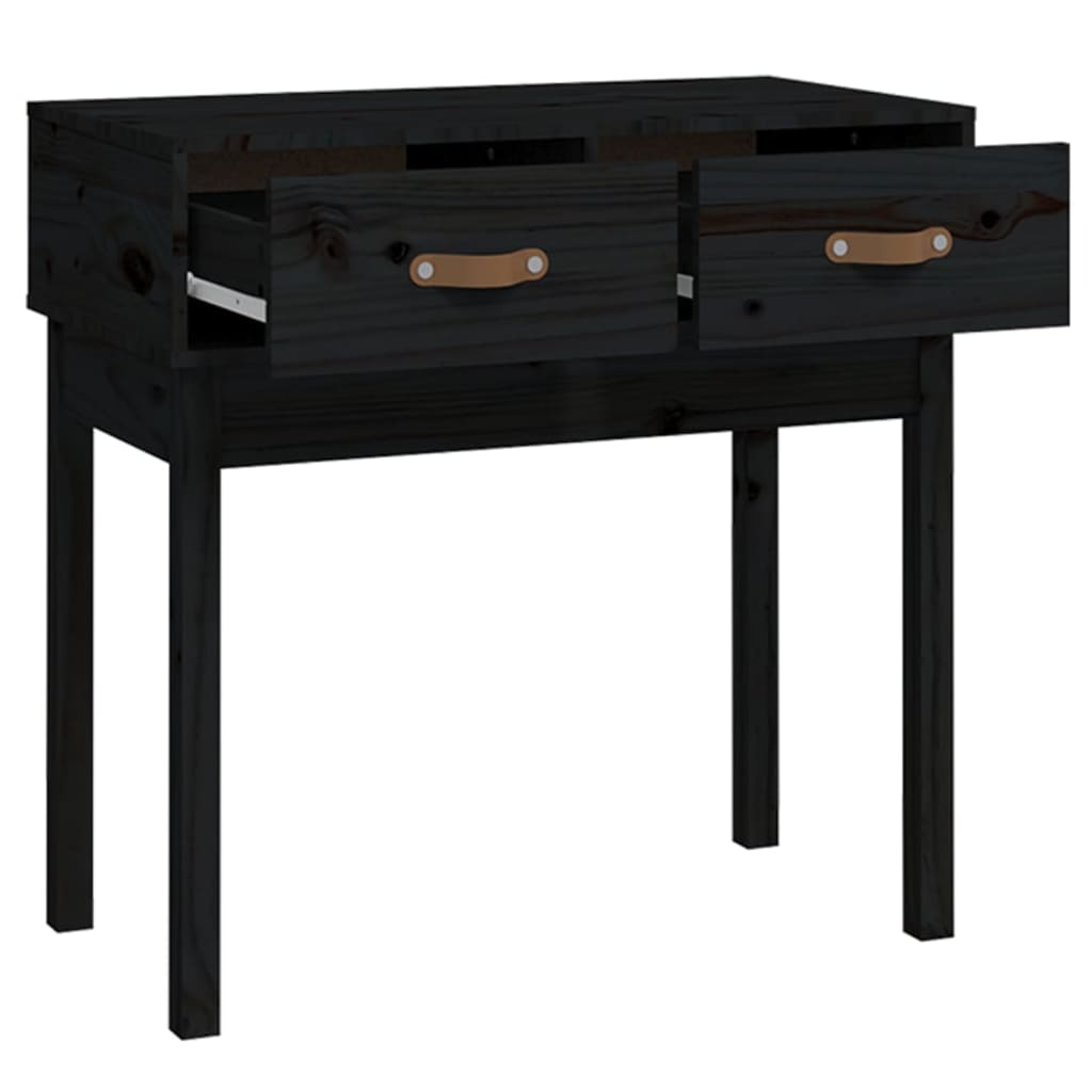 Table console Noir 76,5x40x75 cm Bois massif de pin - XIOS