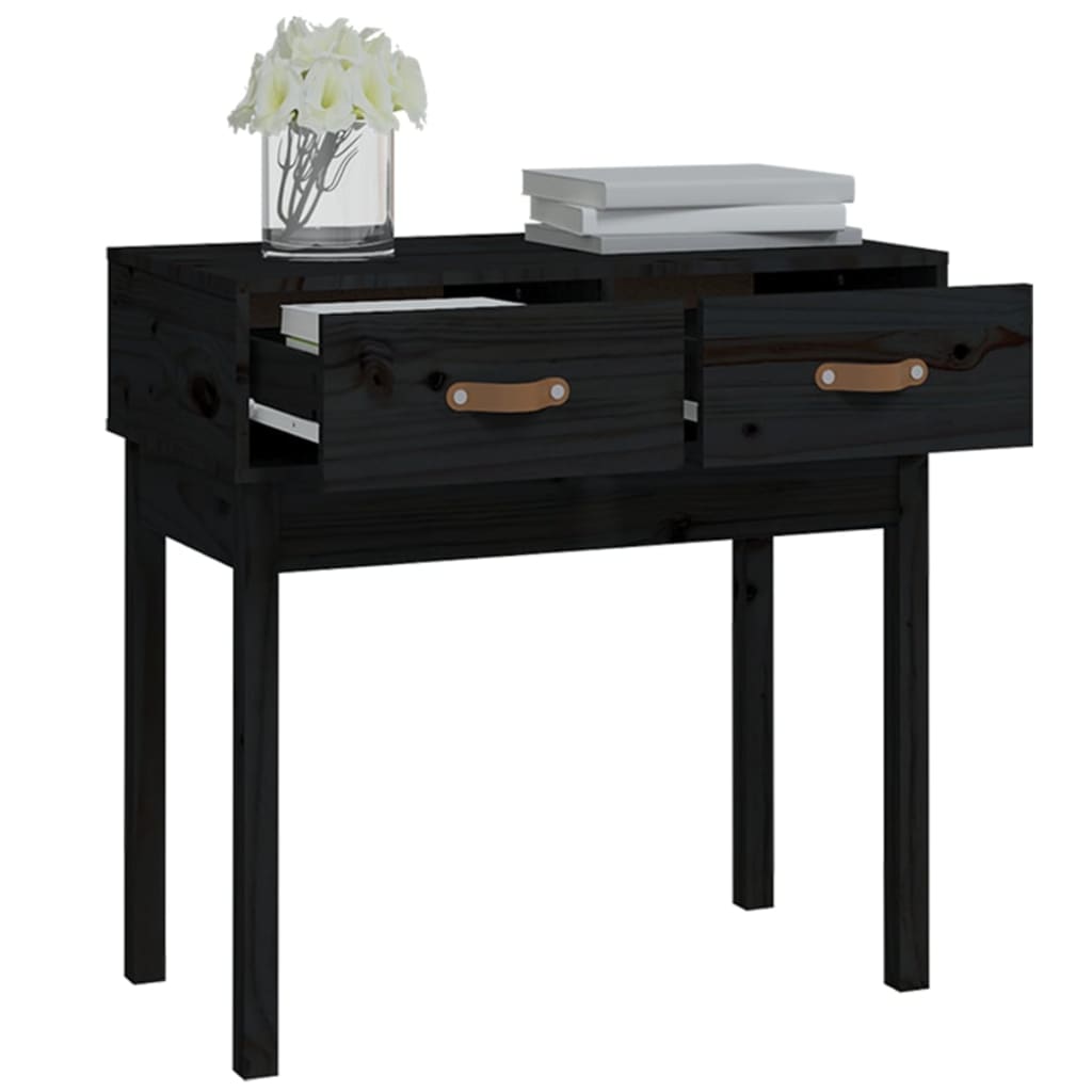 Table console Noir 76,5x40x75 cm Bois massif de pin - XIOS
