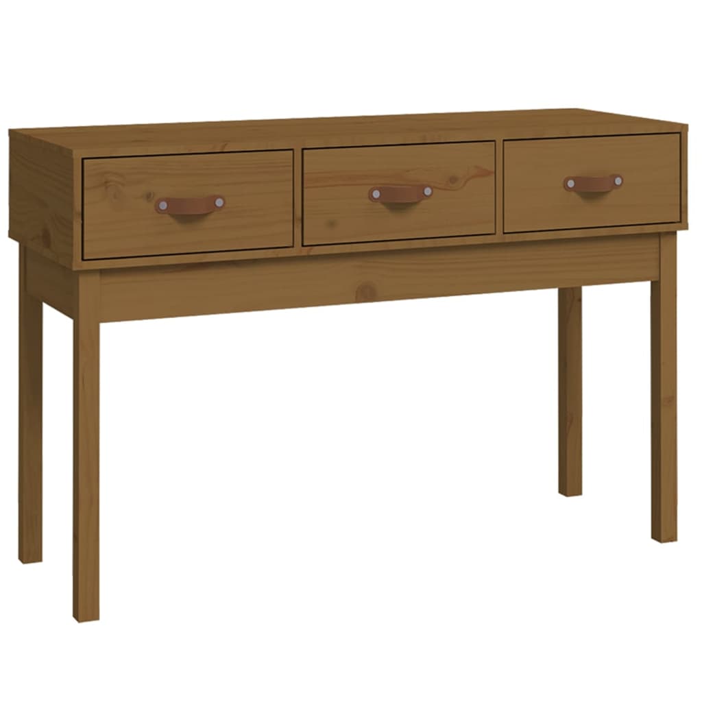 Table console Marron miel 114x40x75 cm Bois massif de pin - XIOS