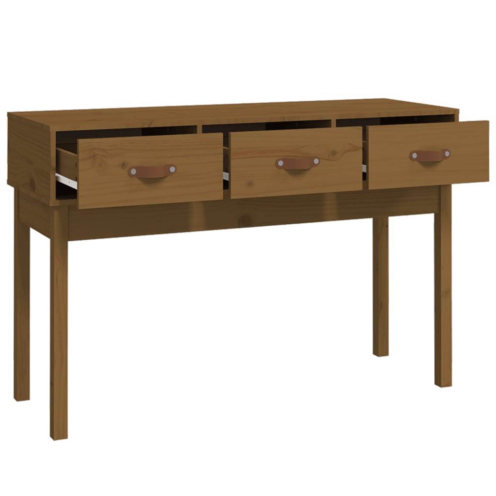 Table console Marron miel 114x40x75 cm Bois massif de pin - XIOS