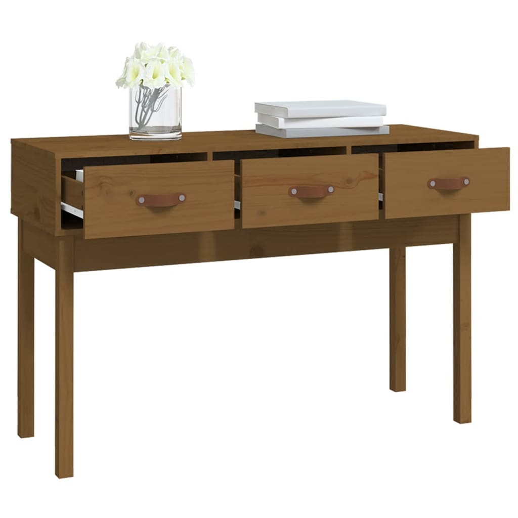 Table console Marron miel 114x40x75 cm Bois massif de pin - XIOS