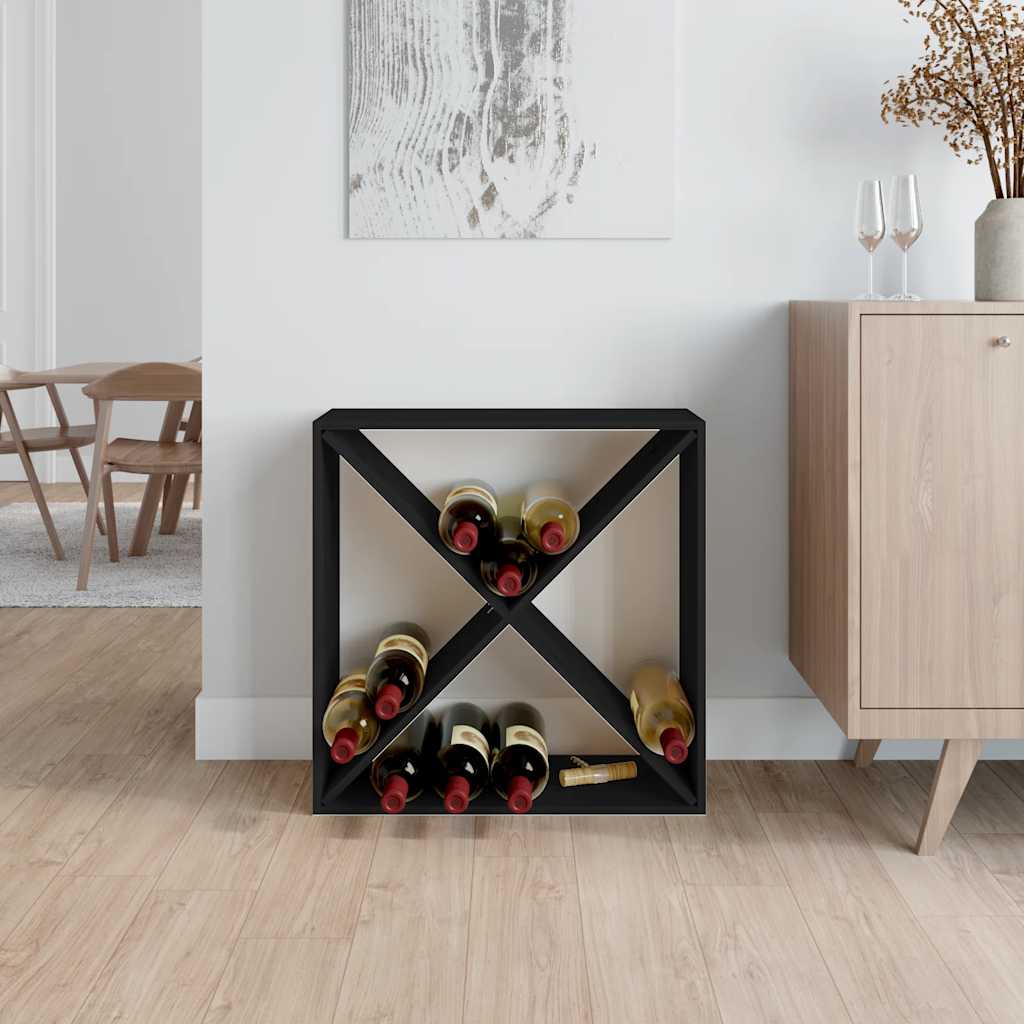 Armoire à vin Noir 62x25x62 cm Bois de pin massif - XIOS