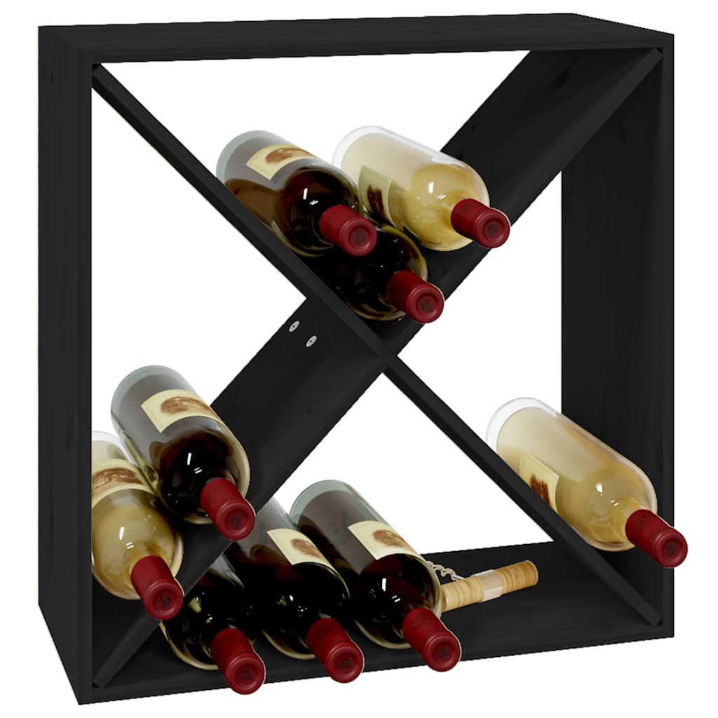 Armoire à vin Noir 62x25x62 cm Bois de pin massif - XIOS