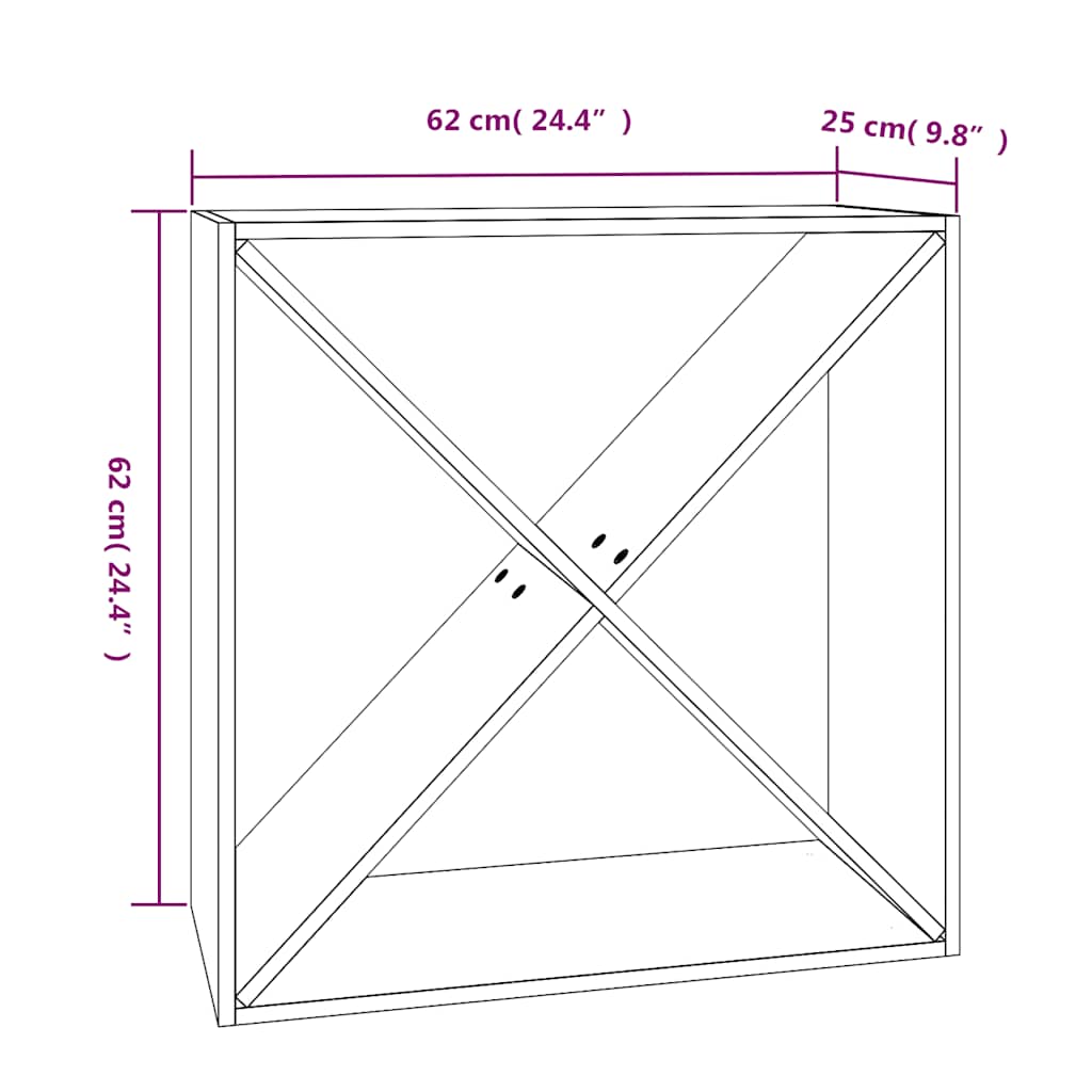 Armoire à vin Noir 62x25x62 cm Bois de pin massif - XIOS