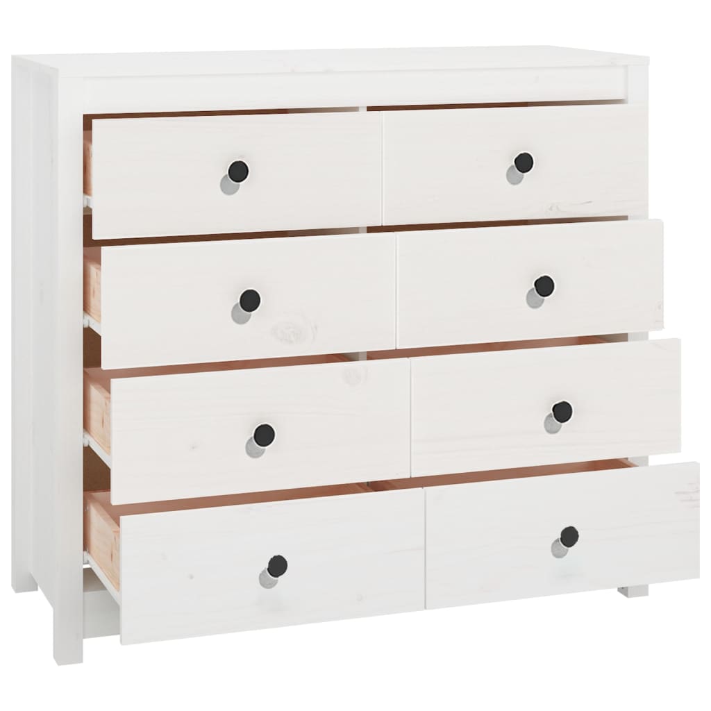 Armoire latérale Blanc 100x40x90 cm Bois de pin massif - XIOS