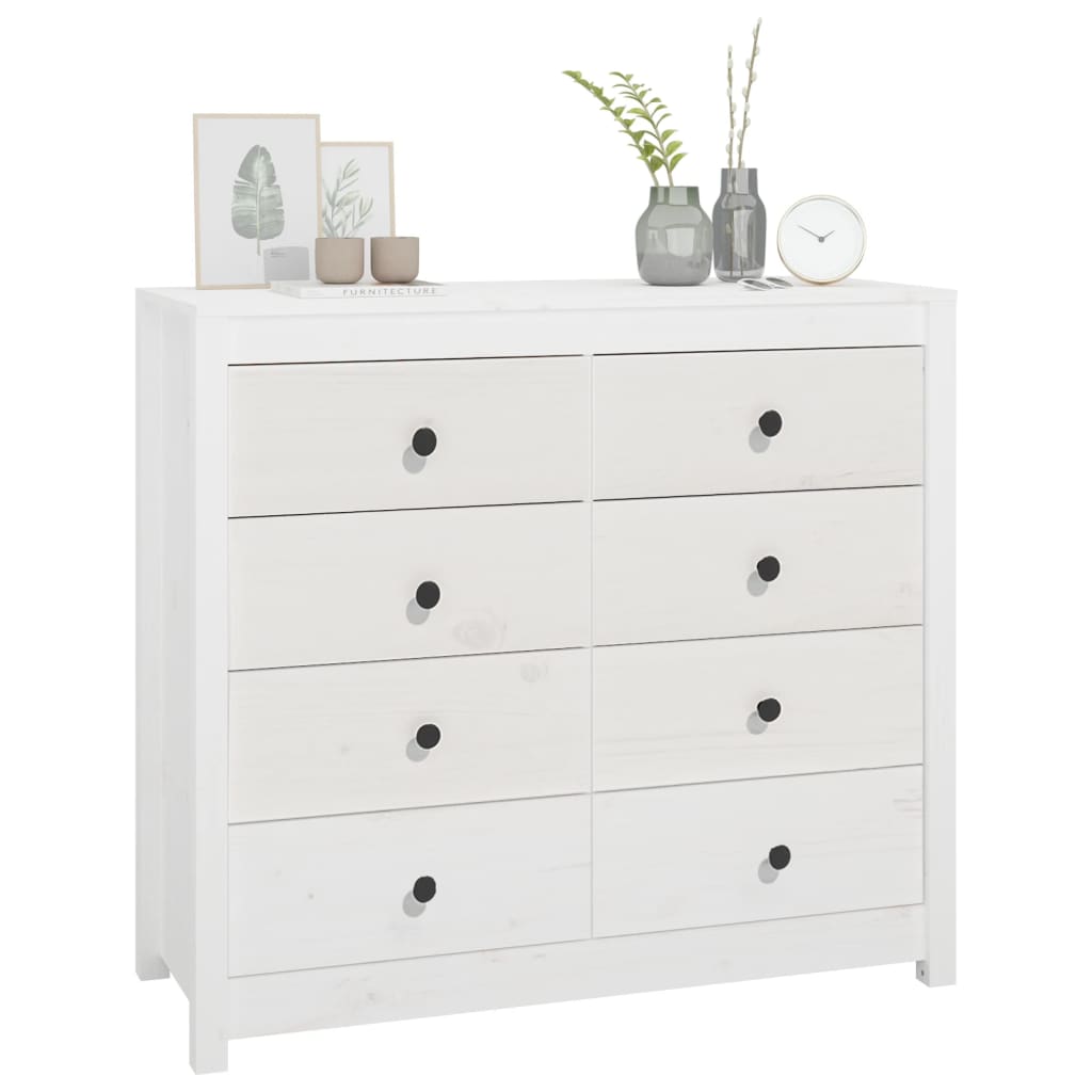 Armoire latérale Blanc 100x40x90 cm Bois de pin massif - XIOS