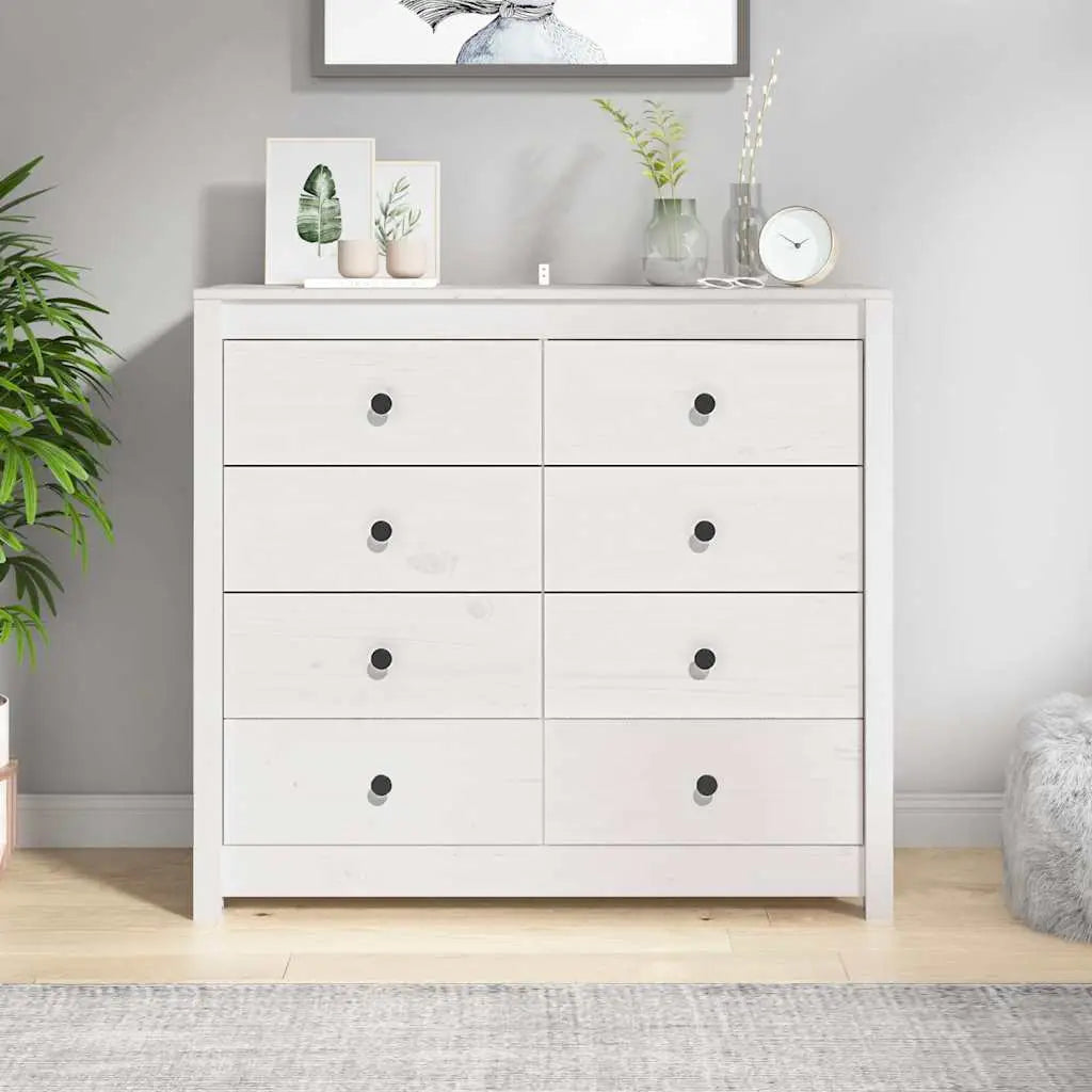 Armoire latérale Blanc 100x40x90 cm Bois de pin massif - XIOS