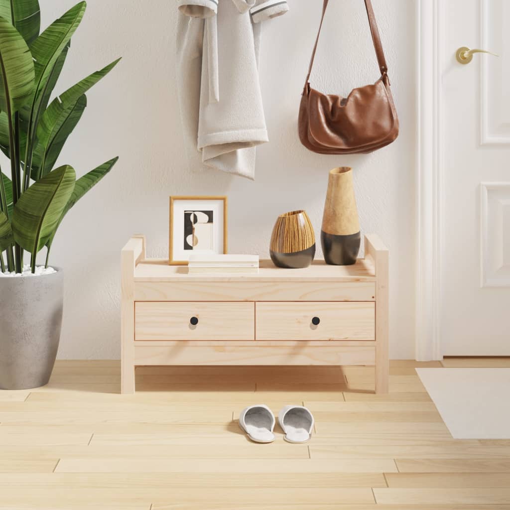 Banc d'entrée 80x40x43 cm Bois de pin massif - XIOS