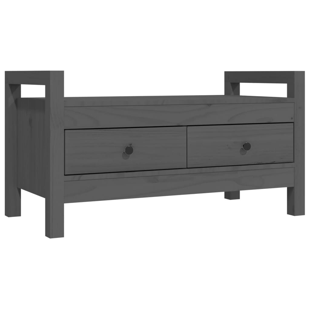 Banc d'entrée Gris 80x40x43 cm Bois de pin massif - XIOS