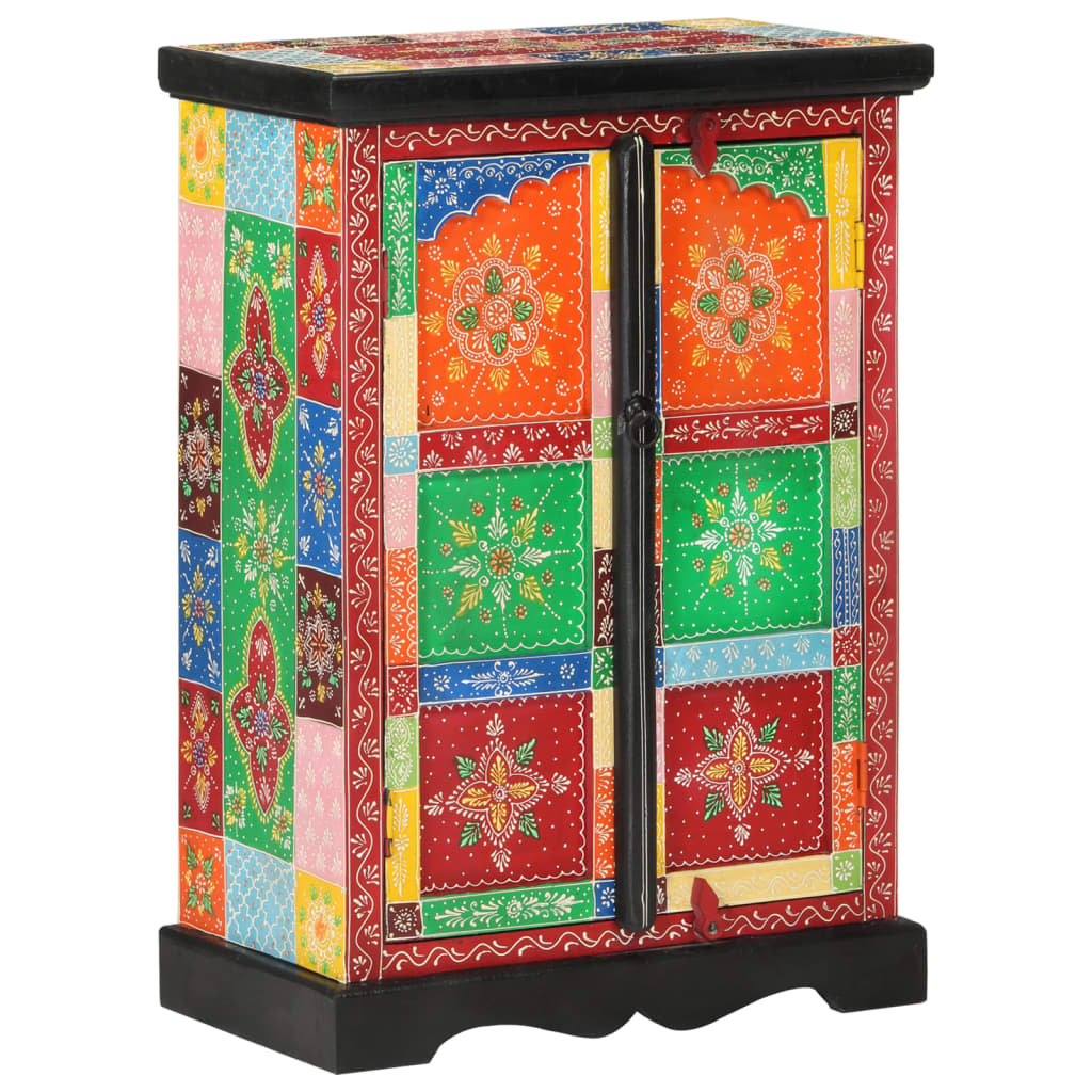 Buffet peint à la main avec portes 53x30x75 cm Bois de manguier - XIOS