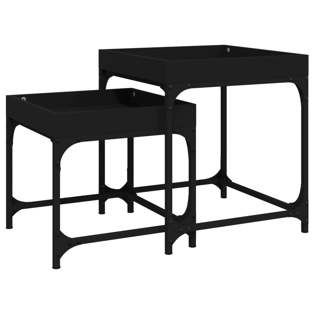 Tables d'appoint 2 pcs Noir Bois d'ingénierie - XIOS