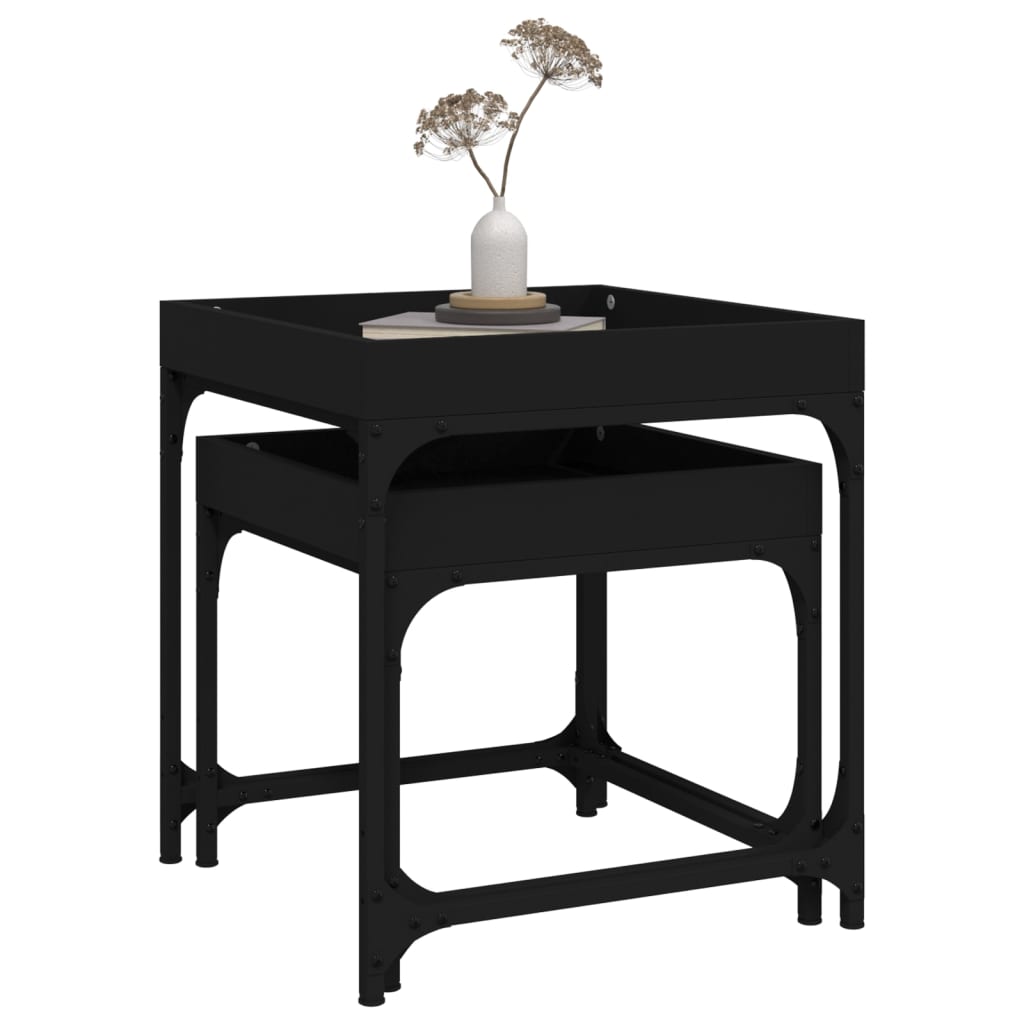 Tables d'appoint 2 pcs Noir Bois d'ingénierie - XIOS