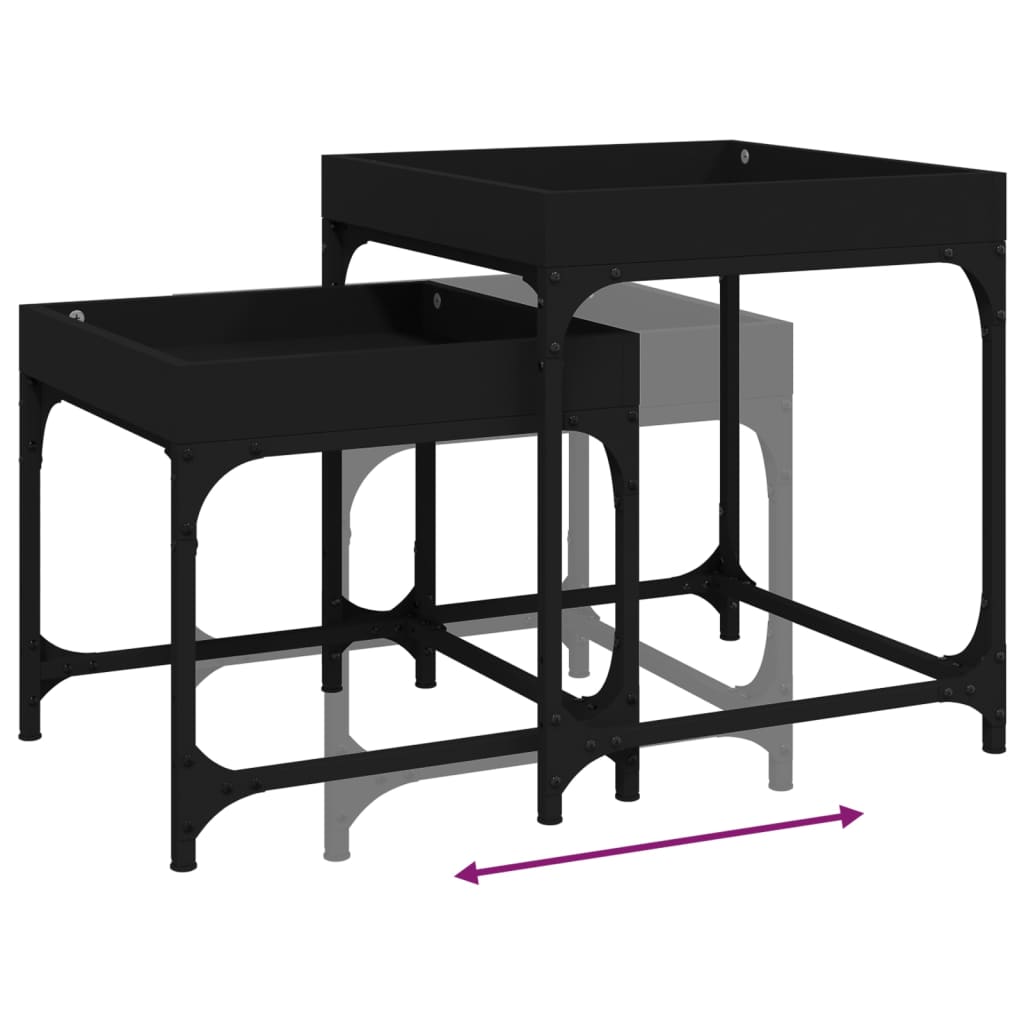 Tables d'appoint 2 pcs Noir Bois d'ingénierie - XIOS