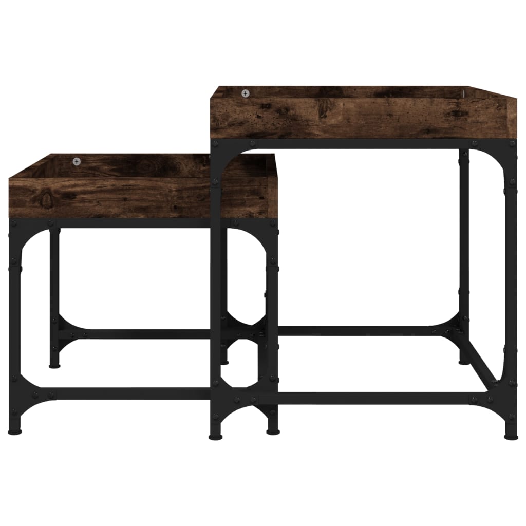 Tables d'appoint 2 pcs Chêne fumé Bois d'ingénierie - XIOS