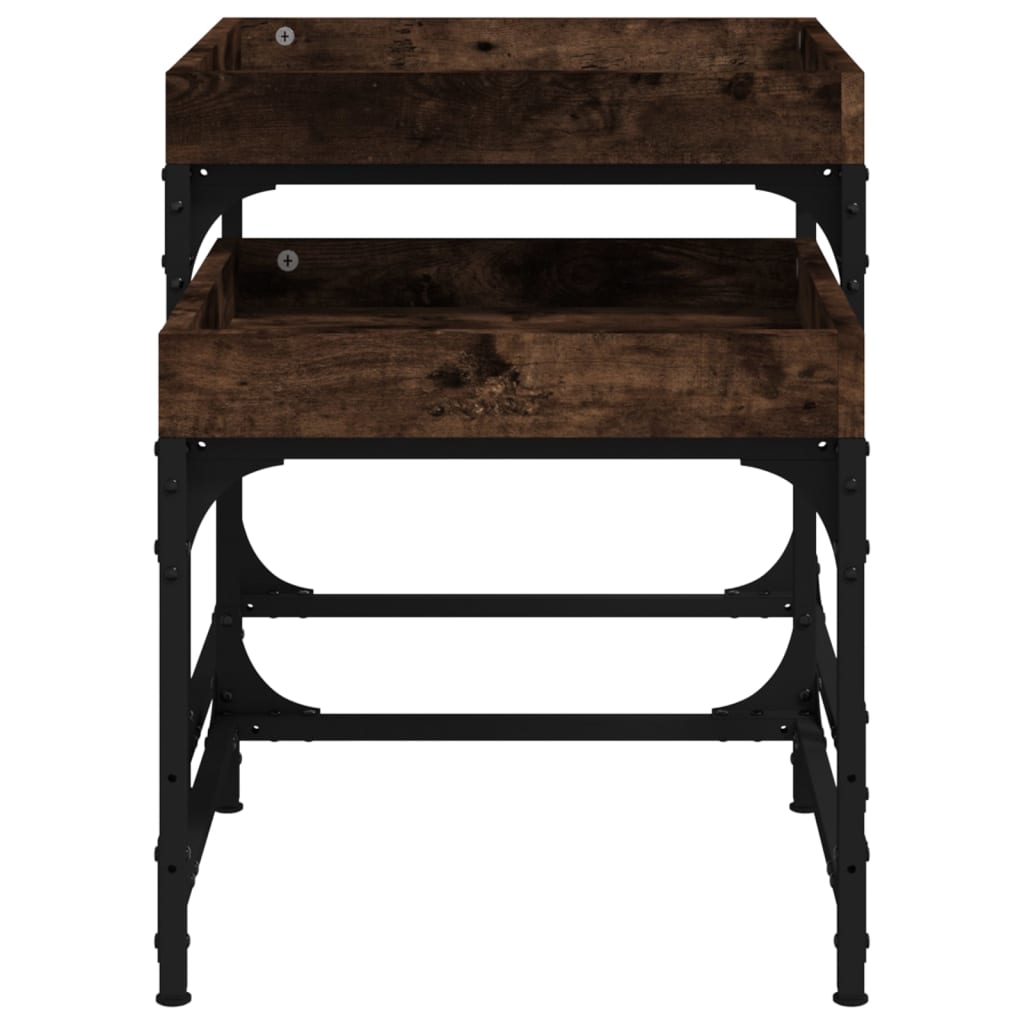 Tables d'appoint 2 pcs Chêne fumé Bois d'ingénierie - XIOS