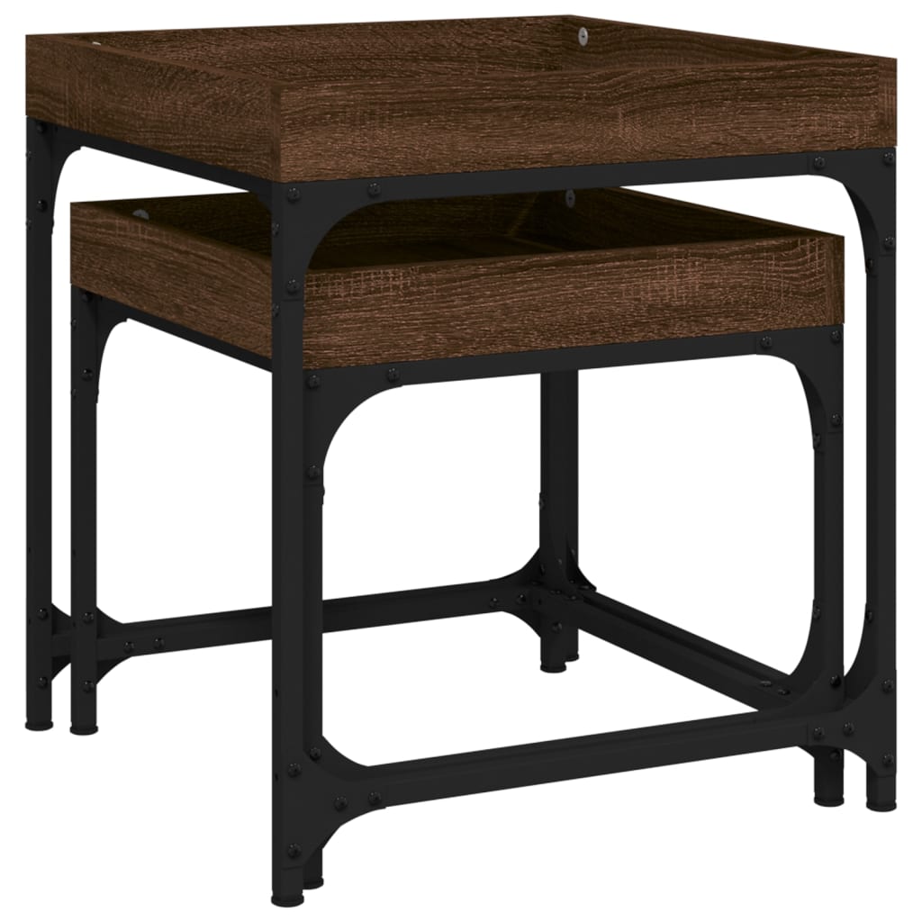 Tables d'appoint 2 pcs Chêne marron Bois d'ingénierie - XIOS