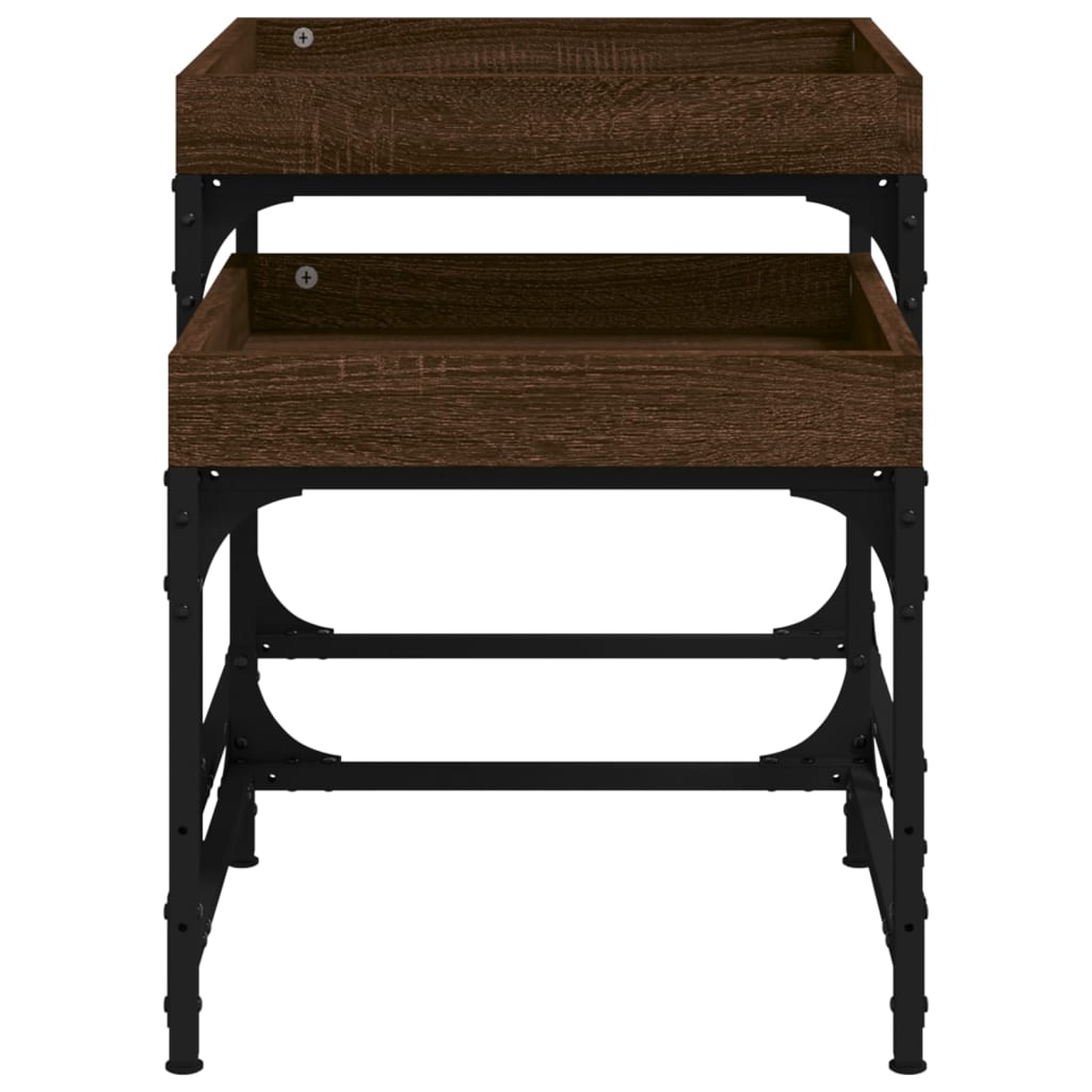 Tables d'appoint 2 pcs Chêne marron Bois d'ingénierie - XIOS