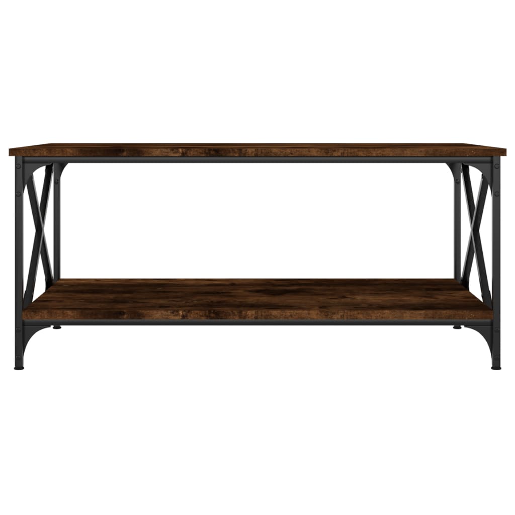Table basse Chêne fumé 100x50x45 cm Bois d'ingénierie et fer - XIOS