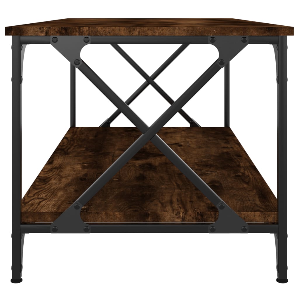Table basse Chêne fumé 100x50x45 cm Bois d'ingénierie et fer - XIOS