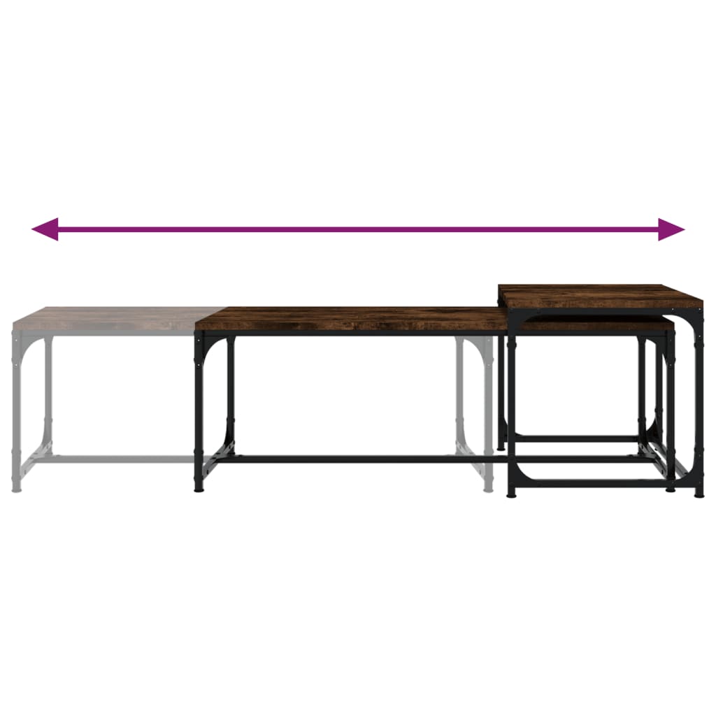 Tables basses 2 pcs Chêne fumé Bois d'ingénierie - XIOS