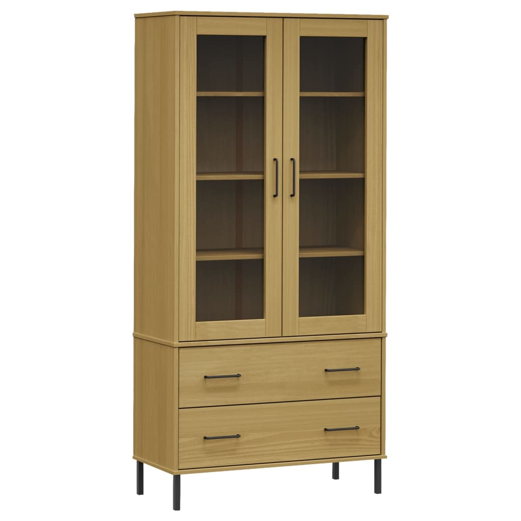 Bibliothèque avec pieds en métal Marron 85x35x172,5cm Bois OSLO - XIOS
