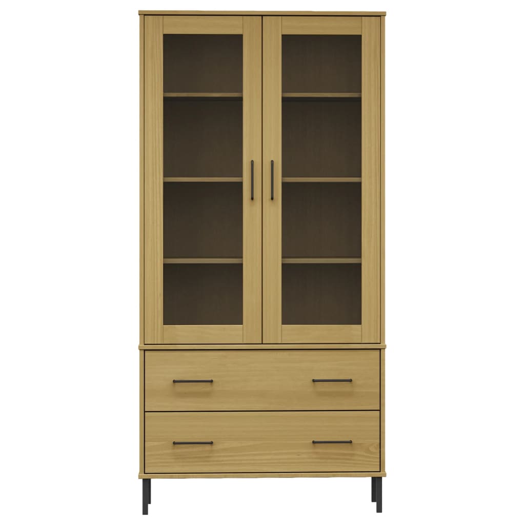 Bibliothèque avec pieds en métal Marron 85x35x172,5cm Bois OSLO - XIOS