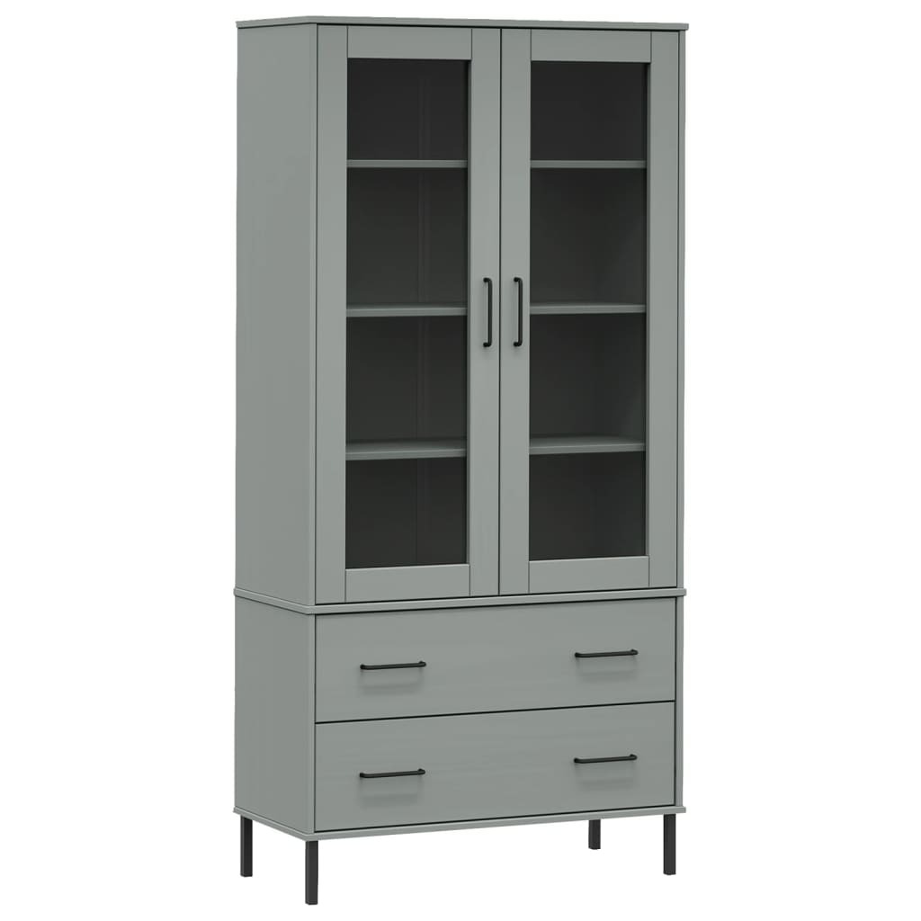 Bibliothèque avec pieds en métal Gris 85x35x172,5 cm Bois OSLO - XIOS