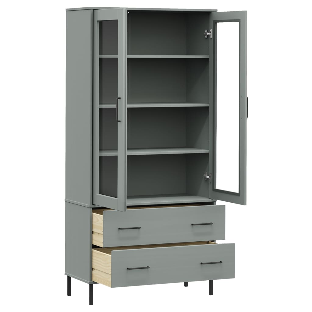 Bibliothèque avec pieds en métal Gris 85x35x172,5 cm Bois OSLO - XIOS