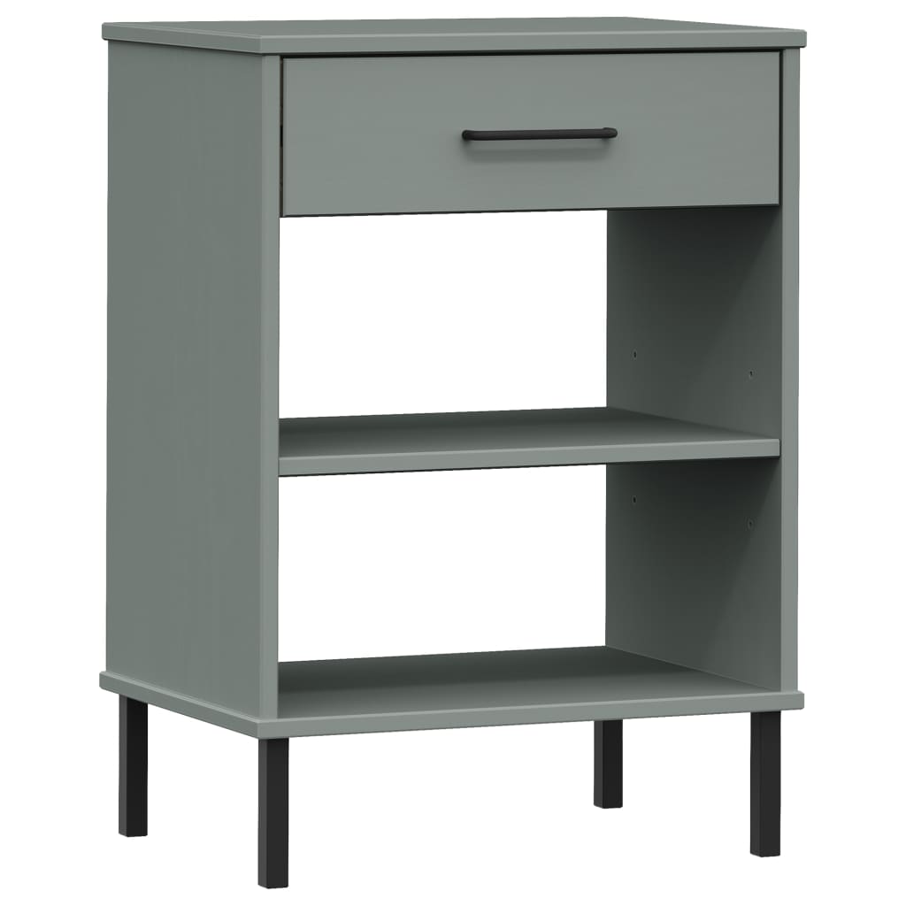 Armoire console avec pieds en métal Gris Bois pin massif OSLO - XIOS