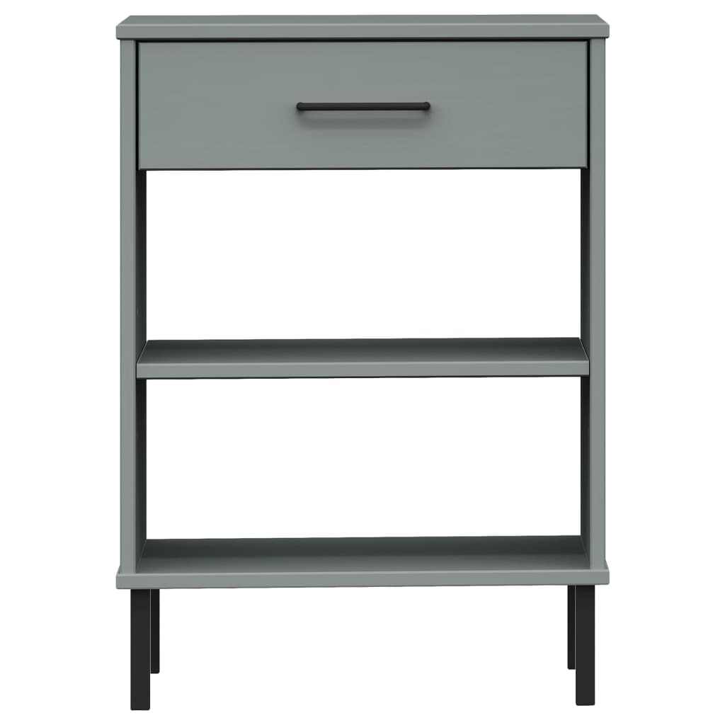 Armoire console avec pieds en métal Gris Bois pin massif OSLO - XIOS