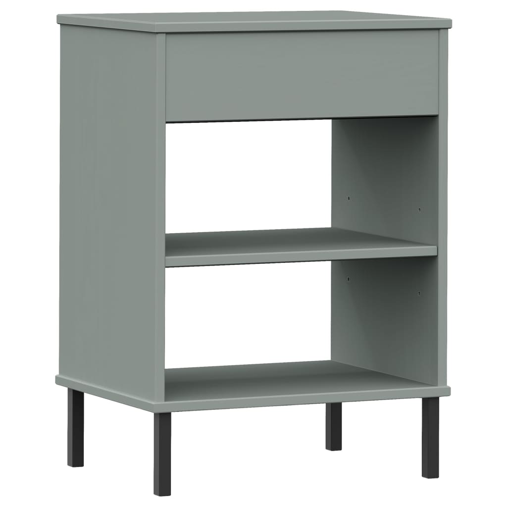 Armoire console avec pieds en métal Gris Bois pin massif OSLO - XIOS