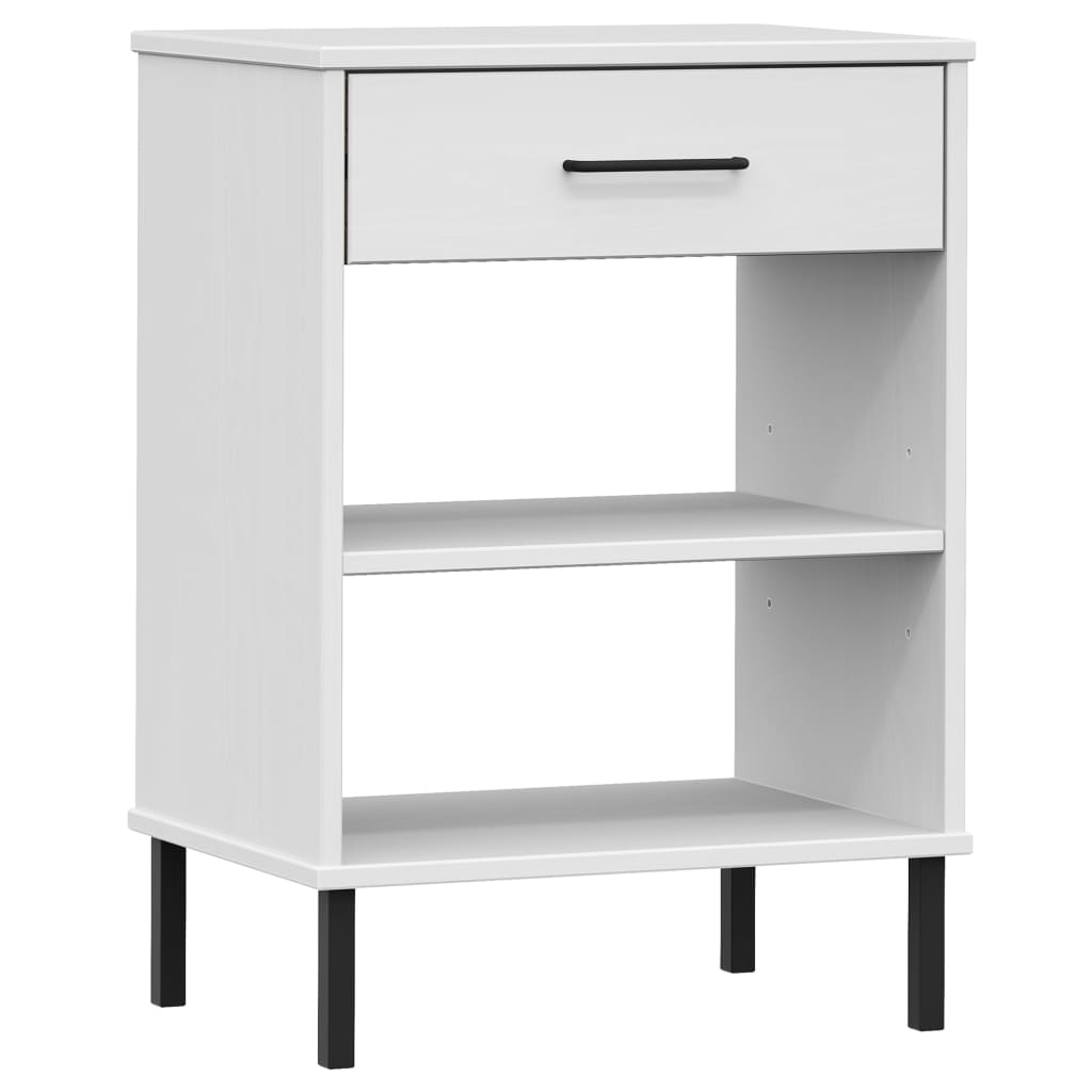 Armoire console avec pieds en métal Blanc Bois pin massif OSLO - XIOS