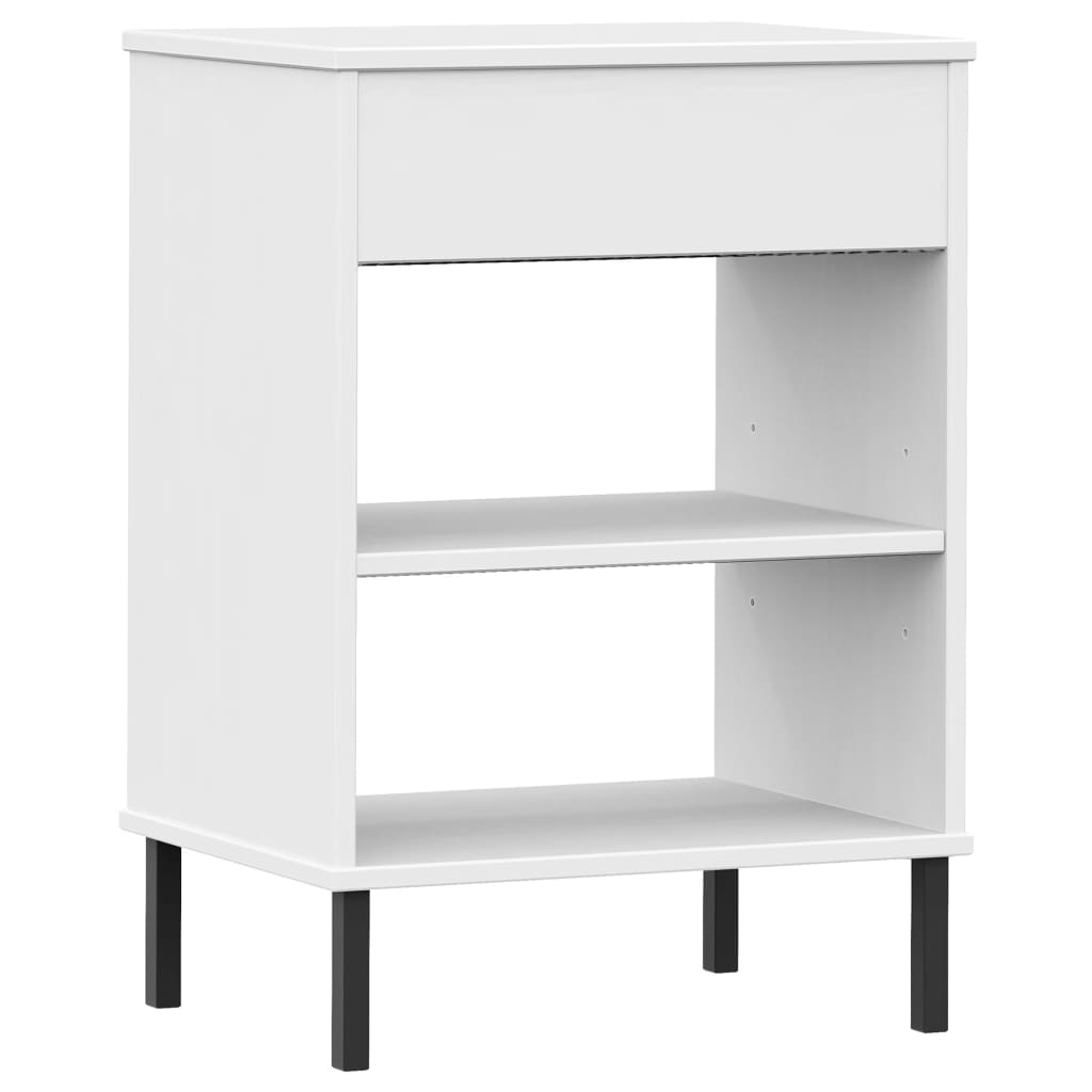 Armoire console avec pieds en métal Blanc Bois pin massif OSLO - XIOS
