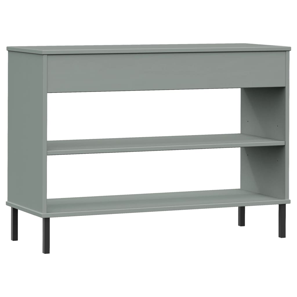 Armoire console avec pieds en métal Gris Bois pin massif OSLO